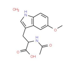 N-Acetyl-5-methoxy-DL-tryptophan monohydrate (CAS 43167-40-4) - chemical structure image