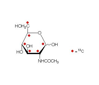 N-acetyl-D-[UL-13C6]glucosamine (CAS 478518-83-1) - chemical structure image