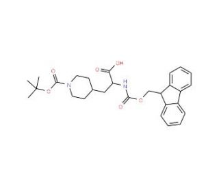 N-alpha-Fmoc-beta-(1-Boc-piperidin-4-yl)-DL-alanine (CAS 204058-25-3) - chemical structure image