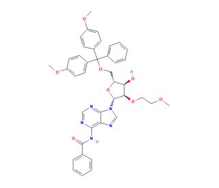 N-Benzoyl-5&prime;-O-[bis(4-methoxyphenyl)phenylmethyl]-2&prime;-O-(2-methoxyethyl)-adenosine (CAS 251647-48-0) - chemical structure imag