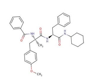 N-Benzoyl-O,&alpha;-dimethyl-D-tyrosyl-N-cyclohexyl-L-phenylalaninamide (CAS 172168-08-0) - chemical structure image