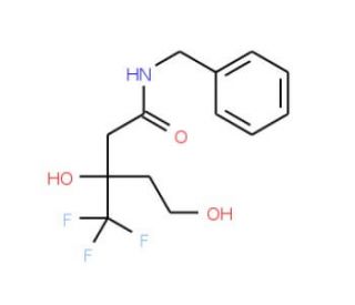 N-benzyl-3,5-dihydroxy-3-(trifluoromethyl)pentanamide - chemical structure image