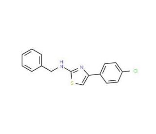 N-benzyl-4-(4-chlorophenyl)-1,3-thiazol-2-amine (CAS 21344-81-0) - chemical structure image