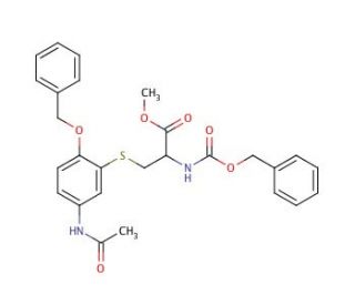 N-Benzyloxycarbonyl-5-(3-acetamido-6-benzyloxypenyl)cysteine Methyl Ester (CAS 37398-28-0) - chemical structure image