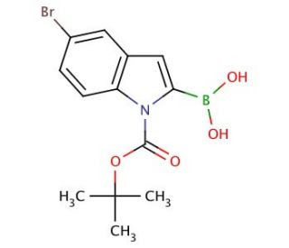 N-(Boc-5-bromo-2-indolyl)boronic acid (CAS 475102-13-7) - chemical structure image
