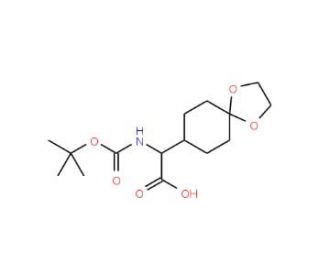 N-Boc-amino-(1,4-dioxa-spiro[4.5]dec-8-yl)-acetic acid (CAS 876761-75-0) - chemical structure image