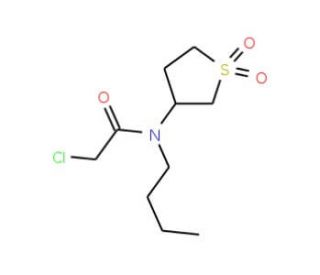 N-Butyl-2-chloro-N-(1,1-dioxo-tetrahydro-1lambda*6*-thiophen-3-yl)-acetamide - chemical structure image