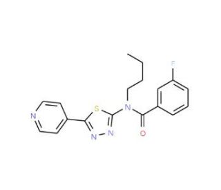N-Butyl-3-fluoro-N-(5-pyridin-4-yl-[1,3,4]-thiadiazol-2-yl)-benzamide - chemical structure image