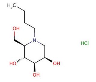 N-Butyldeoxymannojirimycin HCl (CAS 155501-85-2) - chemical structure image