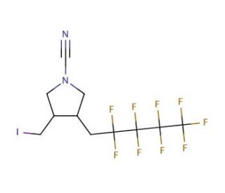 N-Cyano-3-(iodomethyl)-4-(1H,1H-nonafluoropentyl)-pyrrolidine (CAS 231285-91-9) - chemical structure image
