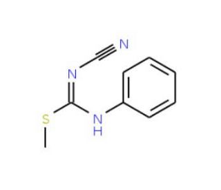 N-Cyano-S-methyl-N&prime;phenylisothiourea (CAS 21504-96-1) - chemical structure image