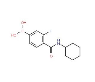 N-Cyclohexyl 4-borono-2-fluorobenzamide (CAS 874289-11-9) - chemical structure image
