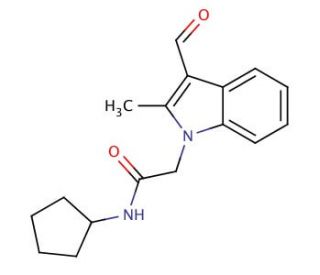 N-Cyclopentyl-2-(3-formyl-2-methyl-indol-1-yl)-acetamide - chemical structure image