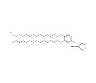 N-cyclopentyl-N,N-dimethyl-3,4-bis(tetradecyloxy)-benzenemethanaminium, iodide (CAS 1202208-36-3) - chemical structure image