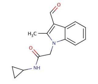 N-Cyclopropyl-2-(3-formyl-2-methyl-indol-1-yl)-acetamide - chemical structure image