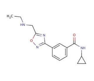 N-Cyclopropyl-3-{5-[(ethylamino)methyl]-1,2,4-oxadiazol-3-yl}benzamide (CAS 1119452-62-8) - chemical structure image