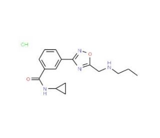 N-Cyclopropyl-3-{5-[(propylamino)methyl]-1,2,4-oxadiazol-3-yl}benzamide hydrochloride (CAS 1185299-52-8) - chemical structure
