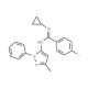 N-cyclopropyl-4-fluoro-N′-(3-methyl-1-phenyl-1H-pyrazol-5-yl)benzenecarboximidamide - chemical structure image
