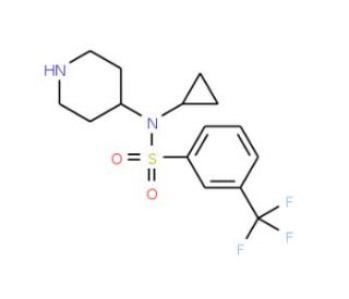 N-Cyclopropyl-N-(4-piperidinyl)-3-(trifluoromethyl)benzenesulfonamide (CAS 387350-79-0) - chemical structure image