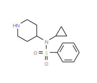 N-Cyclopropyl-N-piperidin-4-ylbenzenesulphonamide (CAS 387350-82-5) - chemical structure image