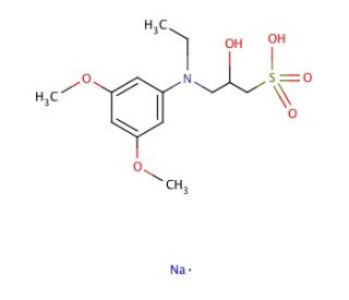 N-Ethyl-N-(2-hydroxy-3-sulfopropyl)-3,5-dimethoxyaniline sodium salt (CAS 83777-30-4) - chemical structure image