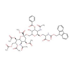 N-Fmoc-4&prime;,7&prime;,8&prime;,9&prime;-tetra-O-acetyl-3-O-benzoyl STn Epitope Methyl Ester - chemical structure image