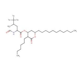N-Formyl-L-leucine (3S,4S,6S)-3-Hexyltetrahydro-2-oxo-6-undecyl-2H-pyran-4-yl Ester (CAS 130676-65-2) - chemical structure im