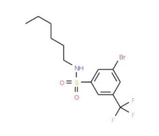 N-Hexyl 3-bromo-5-trifluoromethylbenzenesulfonamide (CAS 951884-63-2) - chemical structure image