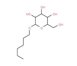 n-Hexyl-&beta;-D-glucopyranoside (CAS 59080-45-4) - chemical structure image