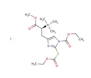 N(Im)-Ethoxycarbonyl-S-ethoxycarbonyl L-Ergothioneine Methyl Ester Iodide (CAS 162240-57-5) - chemical structure image