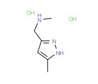 N-Methyl-1-(3-methyl-1H-pyrazol-5-yl)methanaminedihydrochloride - chemical structure image