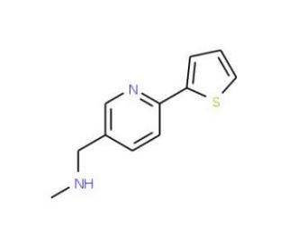 N-Methyl-1-[6-(thien-2-yl)pyridin-3-yl]methylamine (CAS 886851-41-8) - chemical structure image