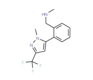 N-Methyl-2-[1-methyl-3-(trifluoromethyl)-1H-pyrazol-5-yl]benzylamine (CAS 898598-62-4) - chemical structure image