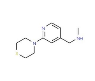 N-Methyl-(2-thiomorpholinopyrid-4-yl)methylamine (CAS 906352-66-7) - chemical structure image