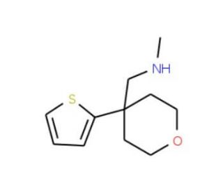 N-Methyl-(4-thien-2-yltetrahydro-2H-pyran-4-yl)methylamine (CAS 916790-87-9) - chemical structure image