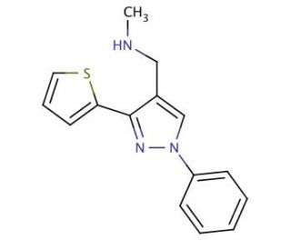 N-methyl-N-[(1-phenyl-3-thien-2-yl-1H-pyrazol-4-yl)methyl]amine - chemical structure image