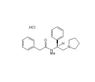 N-Methyl-N-[(1S)-1-phenyl-2-(1-pyrrolidinyl)ethyl]phenylacetamide hydrochloride (CAS 207452-97-9) - chemical structure image