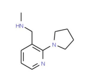 N-Methyl-N-[(2-pyrrolidin-1-ylpyridin-3-yl)methyl]amine (CAS 857284-17-4) - chemical structure image