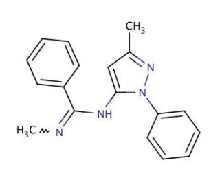 N-methyl-N&prime;-(3-methyl-1-phenyl-1H-pyrazol-5-yl)benzenecarboximidamide - chemical structure image