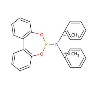 N,N-Bis-[(R)-1-phenylethyl]dibenzo[d,f][1,3,2]dioxaphosphepin-6-amine (CAS 500103-26-4) - chemical structure image