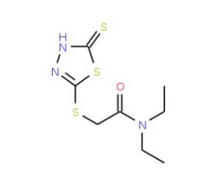 N,N-diethyl-2-[(5-mercapto-1,3,4-thiadiazol-2-yl)thio]acetamide - chemical structure image