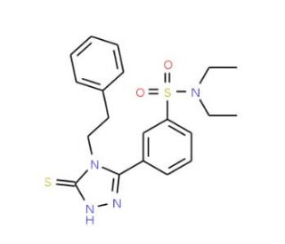 N,N-Diethyl-3-(5-mercapto-4-phenethyl-4H-[1,2,4]triazol-3-yl)-benzenesulfonamide - chemical structure image