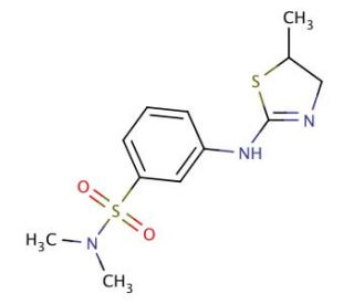 N,N-Dimethyl-3-(5-methyl-4,5-dihydro-thiazol-2-ylamino)-benzenesulfonamide - chemical structure image
