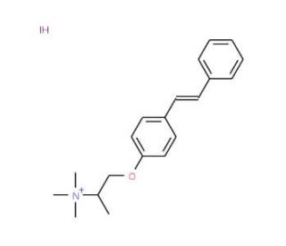N,N,N-Trimethyl-1-(4-trans-stilbenoxy)-2-propylammonium iodide - chemical structure image