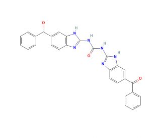 N,N&prime;-Bis(6-benzoyl-1H-benimidazol-2-yl)-urea (CAS 129165-82-8) - chemical structure image