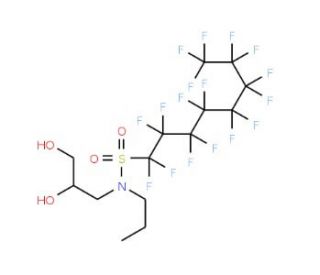 N-n-Propyl-N-(2,3-dihydroxypropyl)perfluorooctyl-sulfonamide (CAS 2262-49-9) - chemical structure image