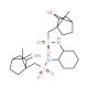 N,N′-(1R,2R)-(−)-1,2-cyclohexanediylbis[2-hydroxy-7,7-dimethyl-bicyclo[2.2.1]heptane-1-methanesulfonamide] - chemical structu