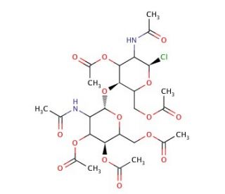 N,N&prime;-Diacetyl-3,6,3&prime;,4&prime;,6&prime;-penta-O-acetyl-1-chlorochitobioside (CAS 7531-49-9) - chemical structure image