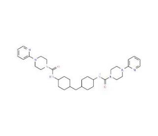 N,N&prime;-(Methylenedi-4,1-cyclohexanediyl)bis[4-(2-pyridinyl)-1-piperazinecarboxamide] (CAS 337511-95-2) - chemical structure ima