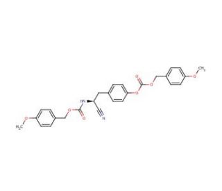 N,O-Bis(4-methoxybenzyloxycarbonyl)-(S)-2-amino-3-(4-hydroxyphenyl)propionitrile (CAS 73148-72-8) - chemical structure image